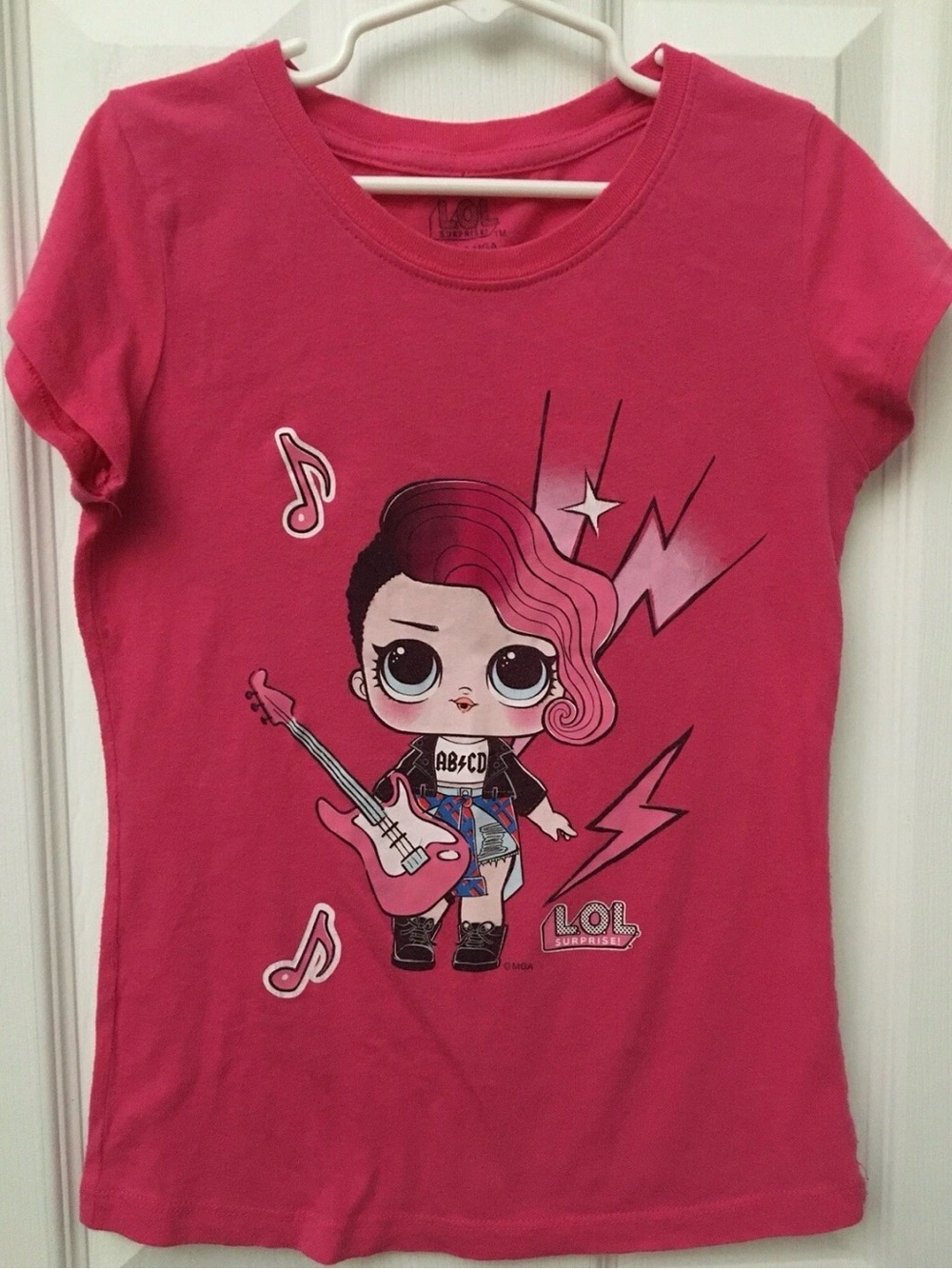 LOL Surprise Doll Rocker W Guitar Girls T-shirt AB/CD M 10/12 Pink
